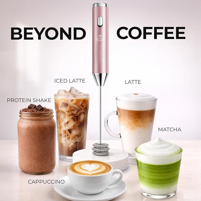 Zulay Kitchen Metal Rechargeable Milk Frother, 3 Whisk Attachments Handheld - Image 6