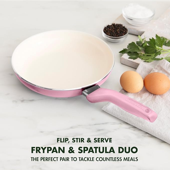 GreenPan Rio Healthy Ceramic Nonstick 8" Frying Pan Skillet and Silicone - Image 3