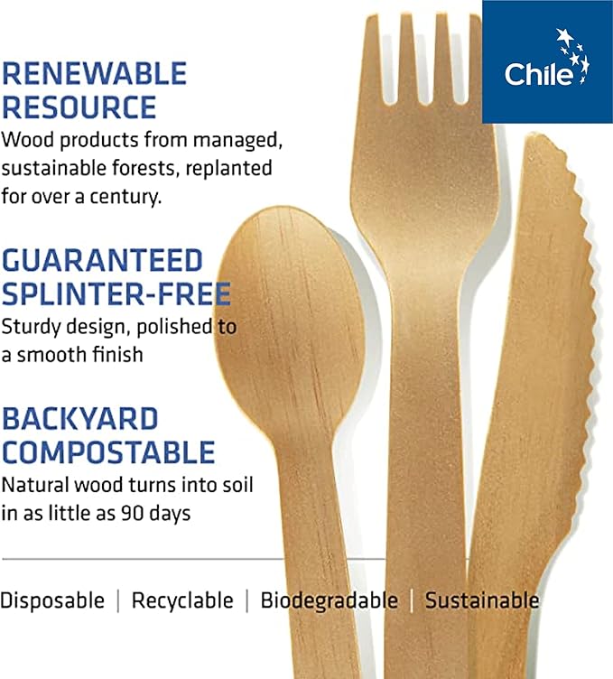 Disposable Wooden Cutlery Set - Image 4