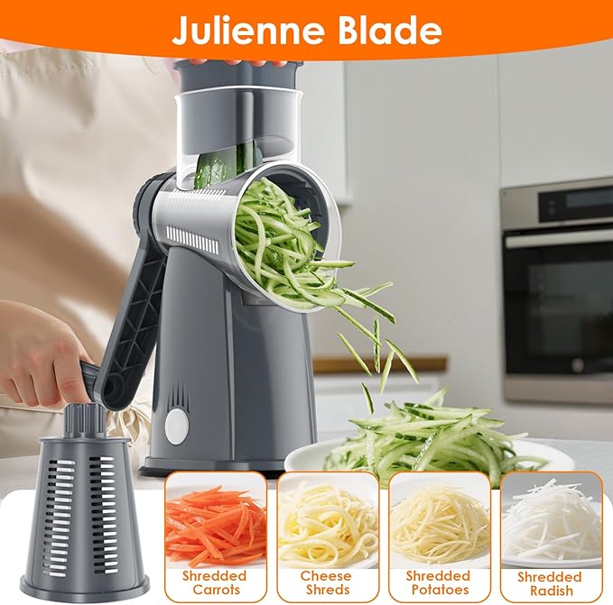 MealHelper 5 Blade Rotary Cheese Grater Hand Crank - Image 3