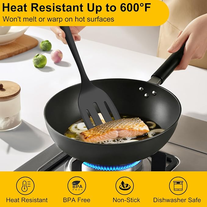 Beijiyi Silicone Spatula Set of 4, 600°F Heat Resistant, BPA Free Kitchen - Image 4