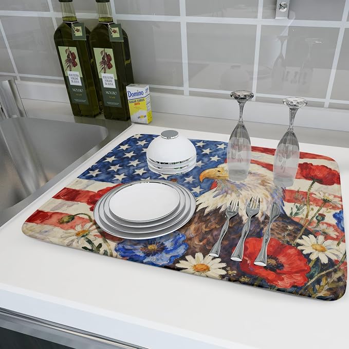 4th of July American Flag Eagle Dish Drying Mat - Image 6