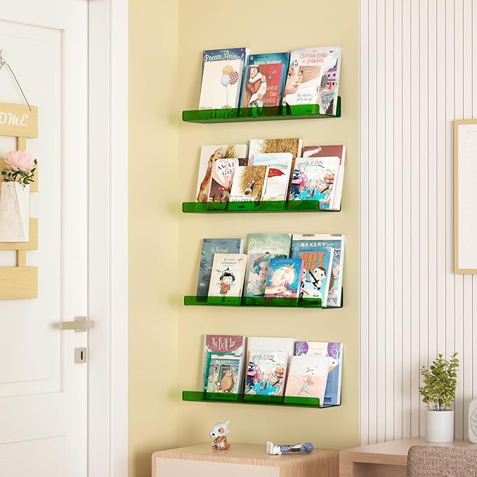 upsimples Acrylic Shelves for Wall Decor, Living Room, Floating Bookshelves for - Image 4