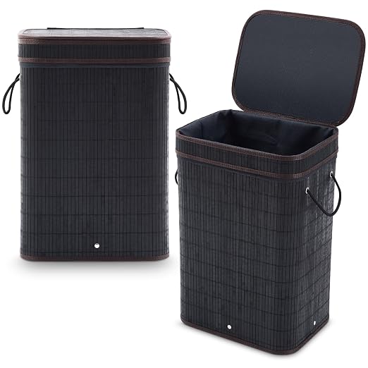 2 Pack 21 Gallon Bamboo Slim Trash Can by Kritkin
