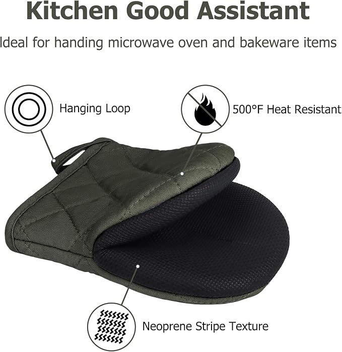 Kitchen Set Pack Of 5, Oven Mitts Pot Holders Pad And Towel Set, Heat Resistant - Image 3