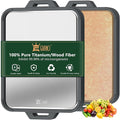 Titanium Cutting Board for Kitchen, Double Sided Pure Titanium and Wood Fiber by GUANCI
