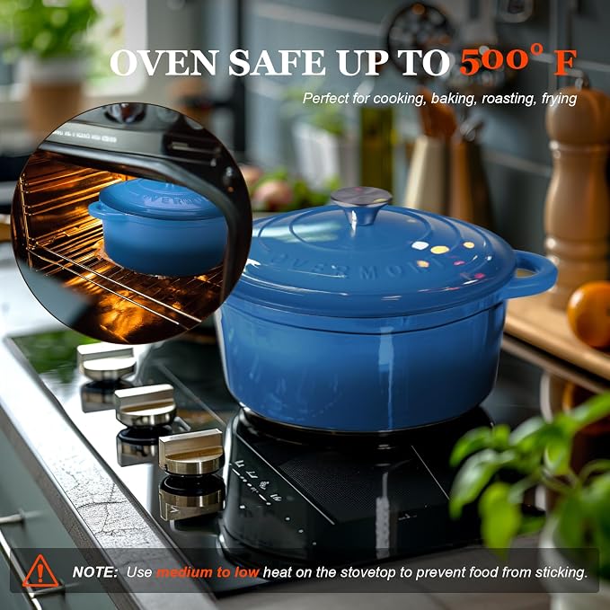 Overmont Enameled Cast Iron Dutch Oven - Image 4