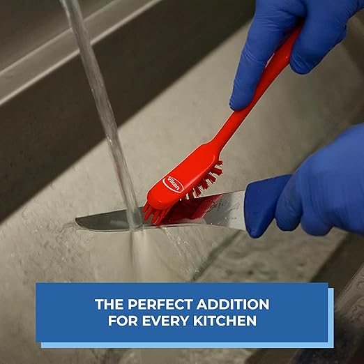 Vikan - Fine Dish Brush - Heavy-Duty, Slip-Resistant Cleaning Brush, - Image 3