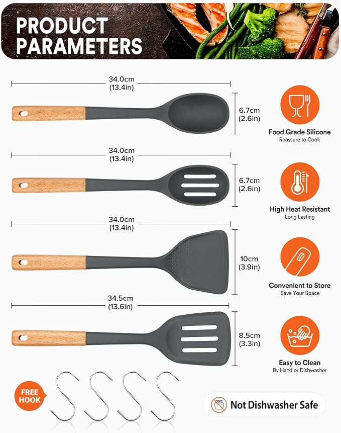 Silicone Cooking Utensils Set, Perfectly Angled - Image 2