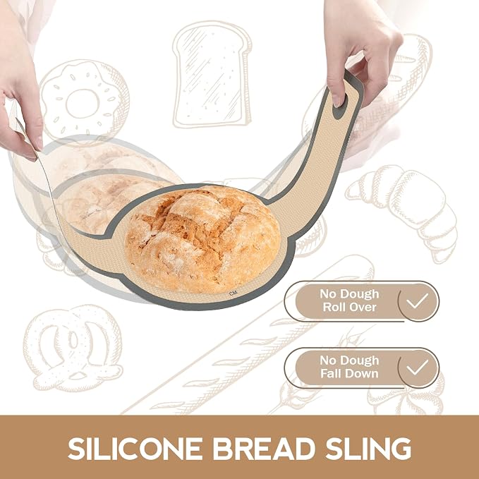 Silicone Bread Sling for Dutch Oven, Non-Stick & Easy to Clean Bread Baking Mat - Image 3