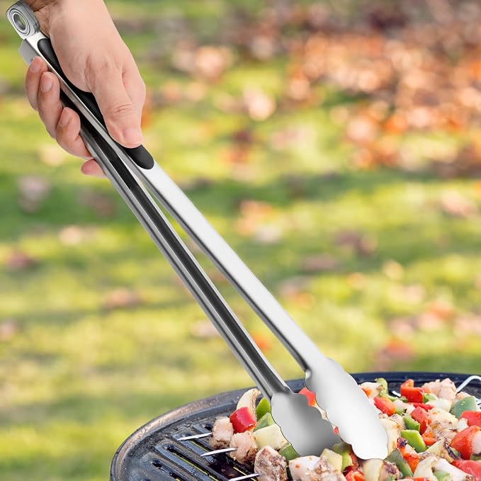 Grilling Tongs - 17 Inch Extra Long Metal Tongs, Heat Resistant Stainless Steel - Image 7