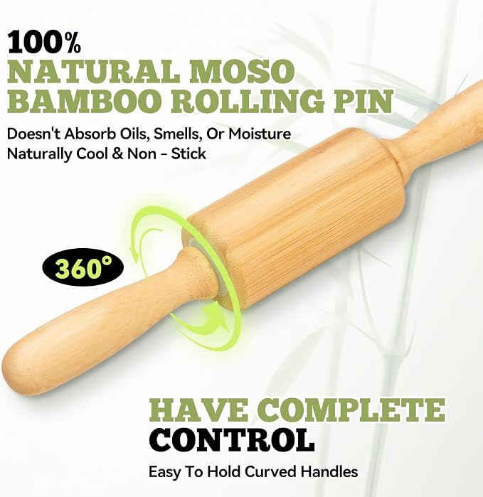 10 inch Wooden Rolling Pin for Baking - Image 6