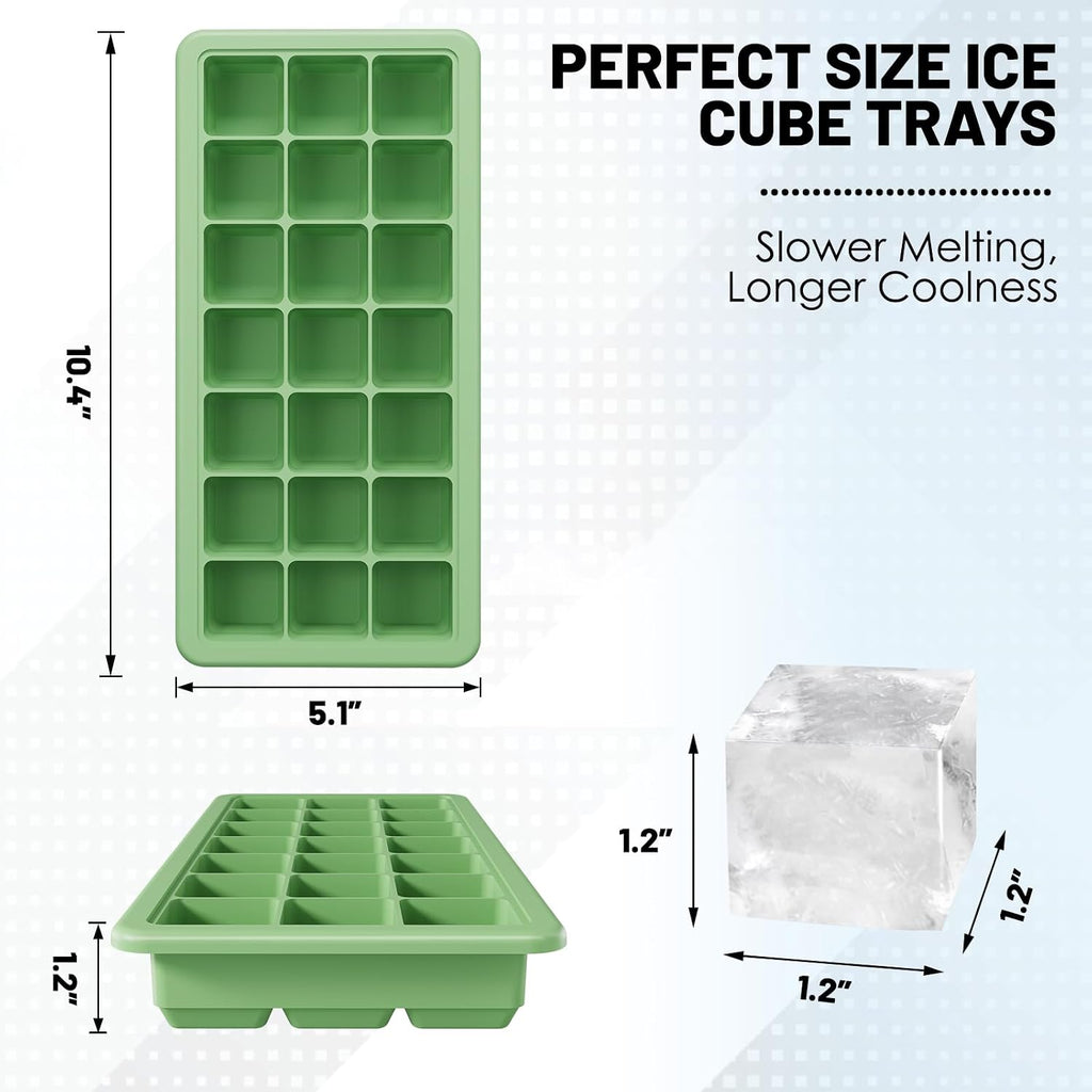Silicone Ice Cube Trays 42cubes, Easy Release Ice Cube Molds with Lid
