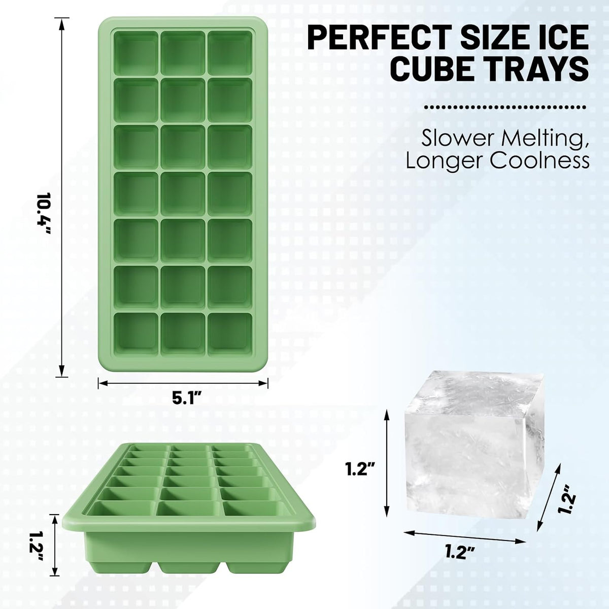 Silicone Ice Cube Trays 42cubes, Easy Release Ice Cube Molds with Lid