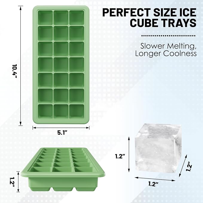 Silicone Ice Cube Trays 3Packs, Easy Release Ice Cube Molds - Image 2