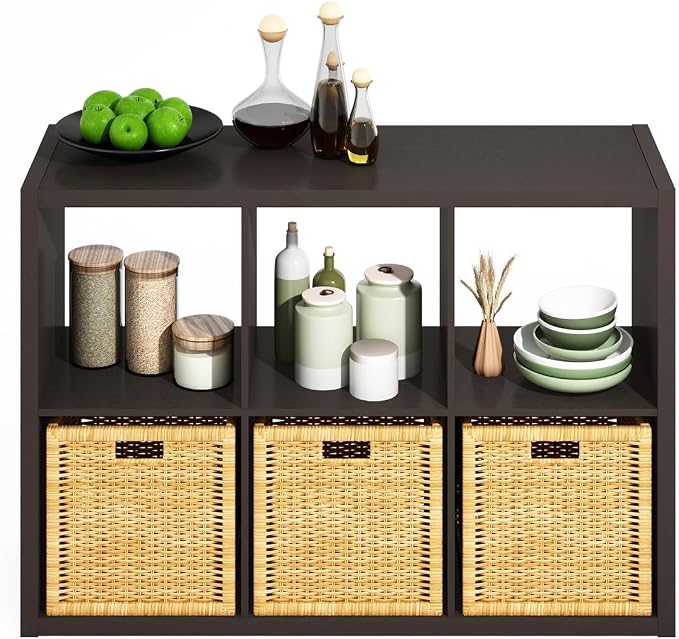 Furinno HERMITE Kitchen Island, 6-Cube Coffee Bar, Extra Thick Kitchen Storage - Image 4