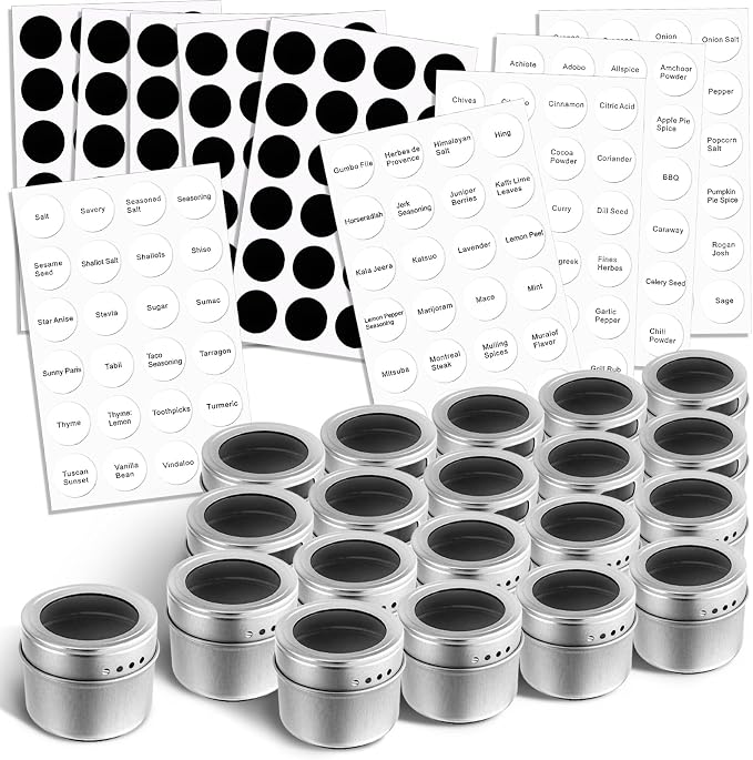 Bekith 20 Pack Magnetic Spice Jars, Magnetic Spice Containers - Image 5