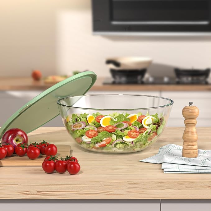 Extra Large Glass Mixing Bowls Clear Glass Salad Cooking Bowls - Image 7