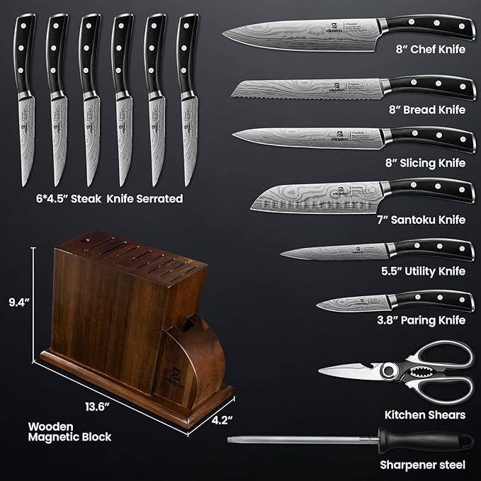 15 PC Magnetic Knife Sets for Kitchen - Image 5