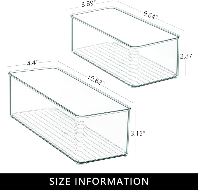 Qilinba 8 PACK Drawer Organizer Bins Bathroom Deep Drawer Silverware Organizers - Image 2