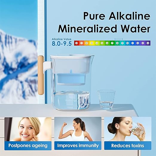Waterdrop PT-04C-A Alkaline Water Filter Pitcher, 10-Cup Capacity, Clean & - Image 2
