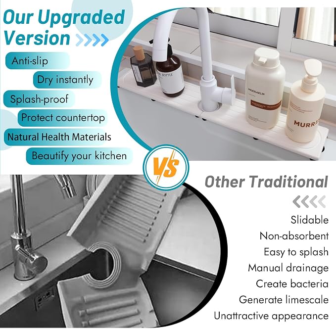 Fast Drying Stone Faucet Mat for Kitchen Sink - Image 6