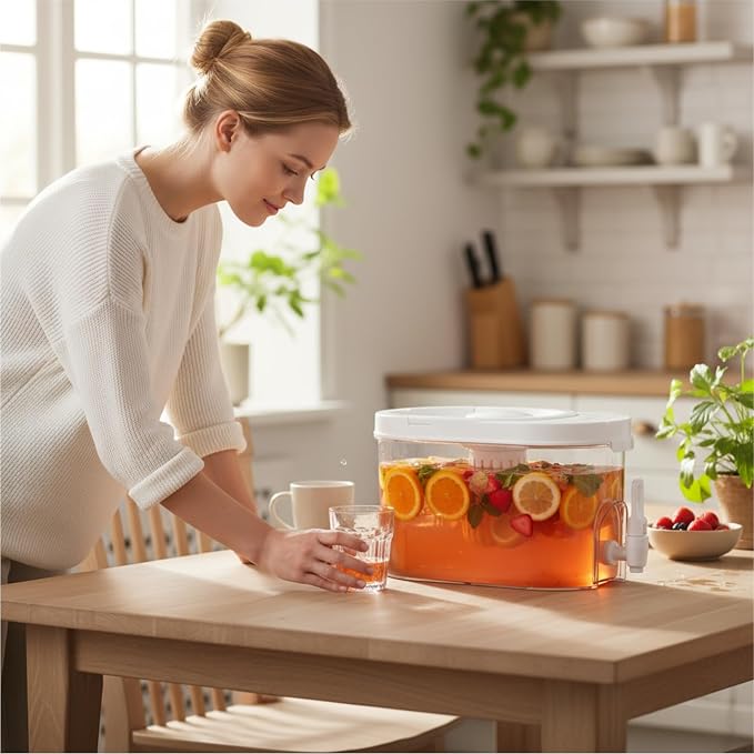 GLEAVI Beverage Dispenser with Spigot: Family Fridge Pitcher - Image 4
