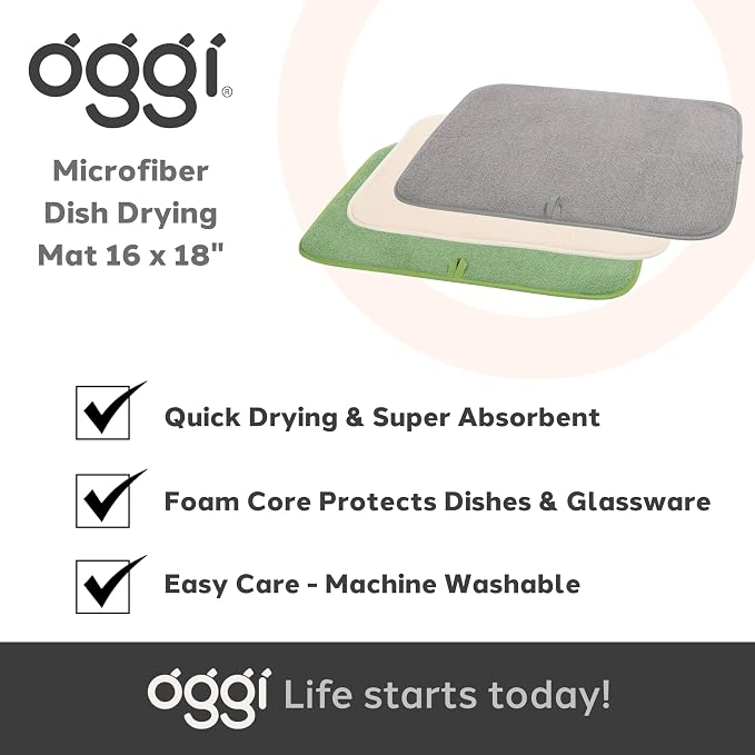 OGGI Absorbent, Reversible Microfiber Dish Drying Mat - Image 7