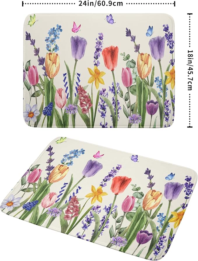 Spring Summer Floral Dish Drying Mat - Image 2