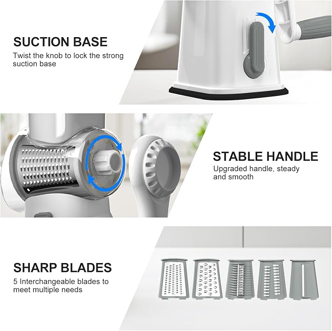 Ourokhome Rotary Cheese Grater Cheese Shredder - Image 4
