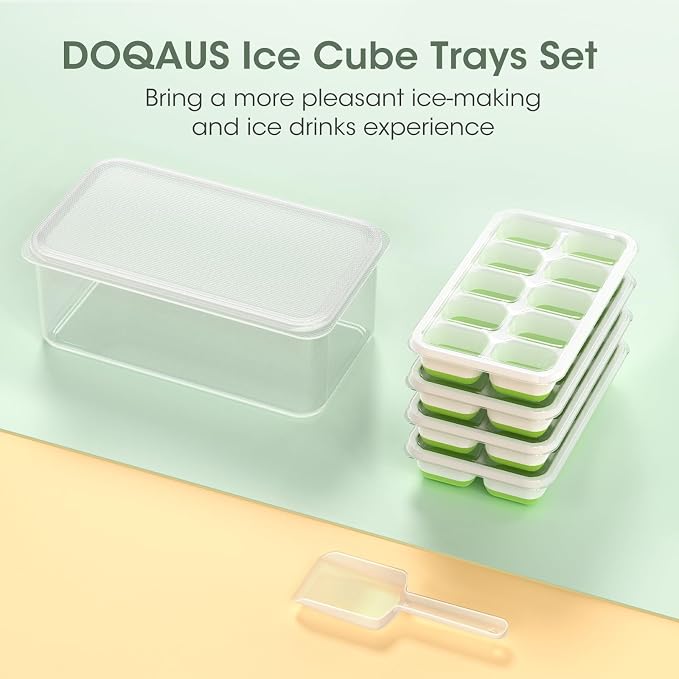 DOQAUS Ice Cube Tray with Lid and Bin - Image 8
