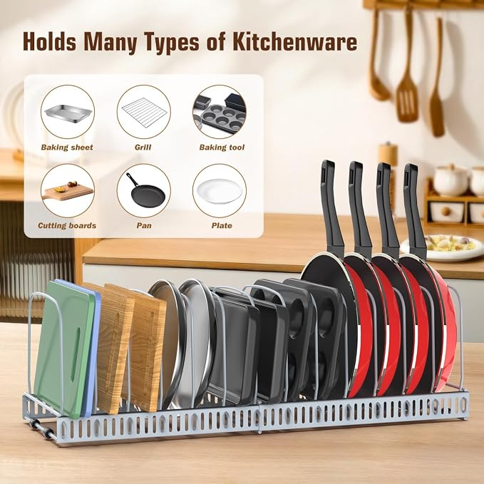 Housolution Cutting Board Organizer Rack, Expandable Baking Tray and Cookie - Image 2