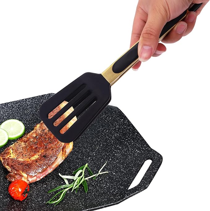 2-Piece Kitchen Spatula Tongs Food Serving Tongs 9" and 12" Cooking - Image 6