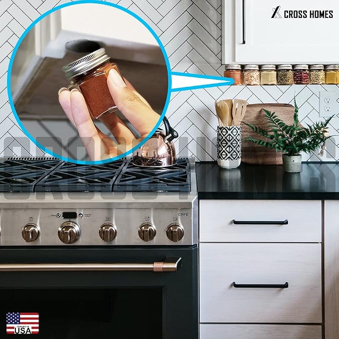 20 Pack Magnetic Spice Jars Large 4 oz Refrigerator Hexagon Glass Spice Jars - Image 9