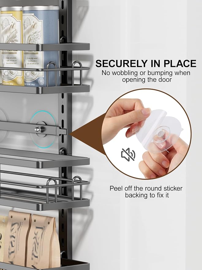 Delamu Over the Door Pantry Organizer, 6 Tier Pantry Door Organizer - Image 7