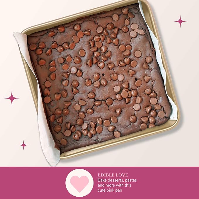 Paris Hilton Nonstick Carbon Steel Bakeware Collection, 9-Inch Square Cake Pan - Image 4