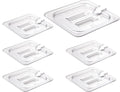 CURTA 6 Pack NSF Notched Food Pan Cover, 1/6 Size Clear Polycarbonate Lid by CURTA