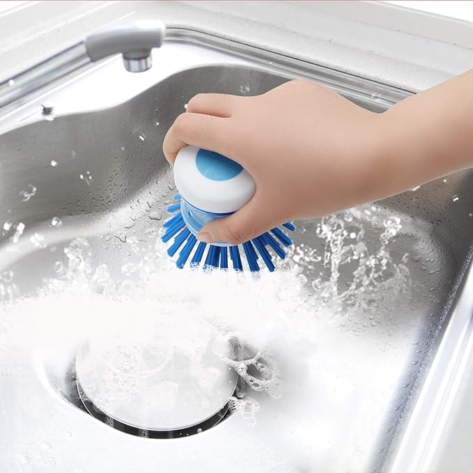 Dish Brush with Soap Dispenser for Dishes Pot Pan Kitchen Sink Scrubbing - Image 7