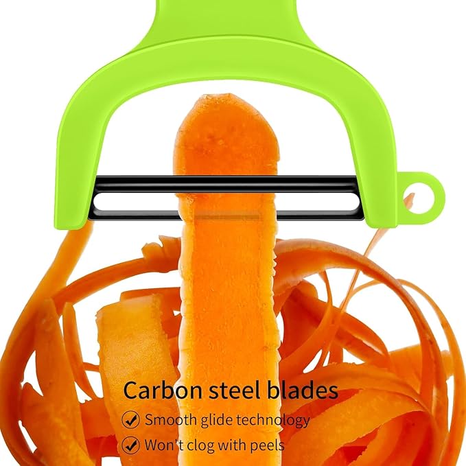 Original Vegetable Fruit Peeler Carbon Steel Blade 3 Pack Red/Green/Yellow… - Image 5