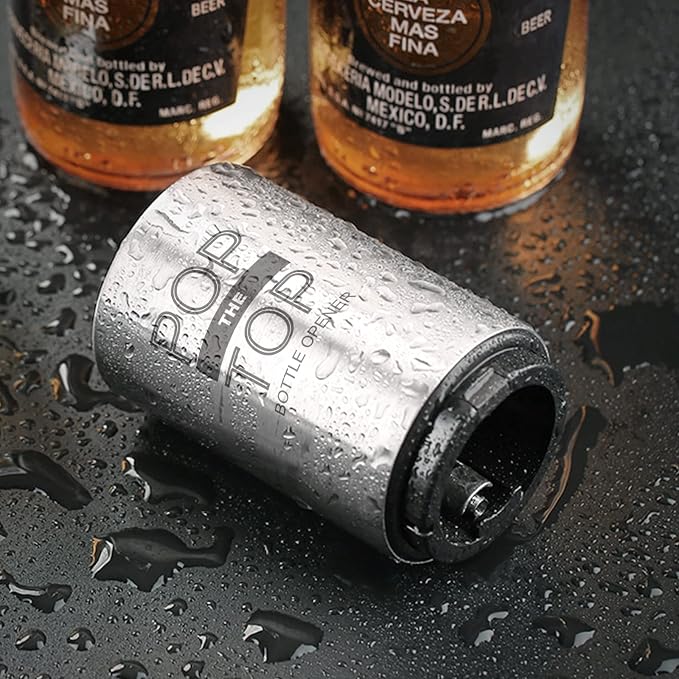 2PCS Beer Bottle Opener with Magnetic Cap, Automatic Stainless Steel One-Handed - Image 9