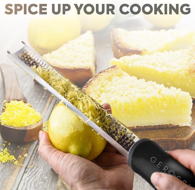 Stainless Steel Cheese Grater & Lemon Zester w/Extra Sharp Blade - Image 3