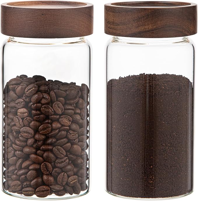 18 OZ Glass Coffee Jars with Top Screw Lid Ground Sugar Spice Herb Container - Image 5