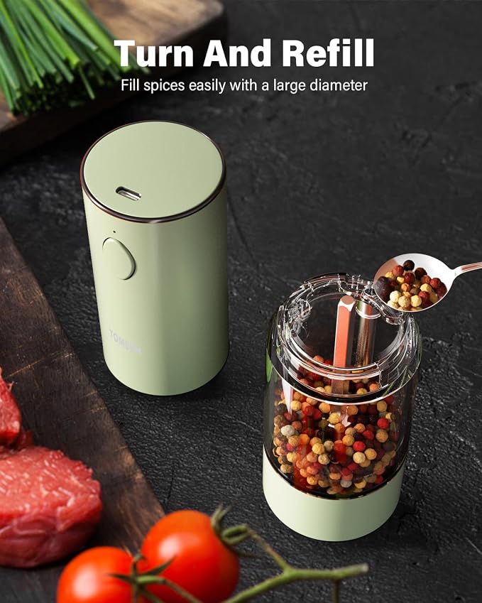 TOMEEM Upgraded Larger Capacity Electric Salt and Pepper Grinder Set - Image 5