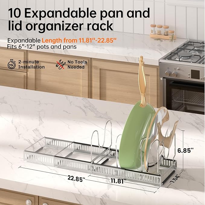 MUDEELA Pots and Pans Organizer Rack - Image 2