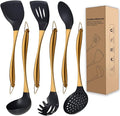 Kitchen Utensils Set, Large Non-stick Silicone Cooking Utensils Set 6 Pcs by QRU