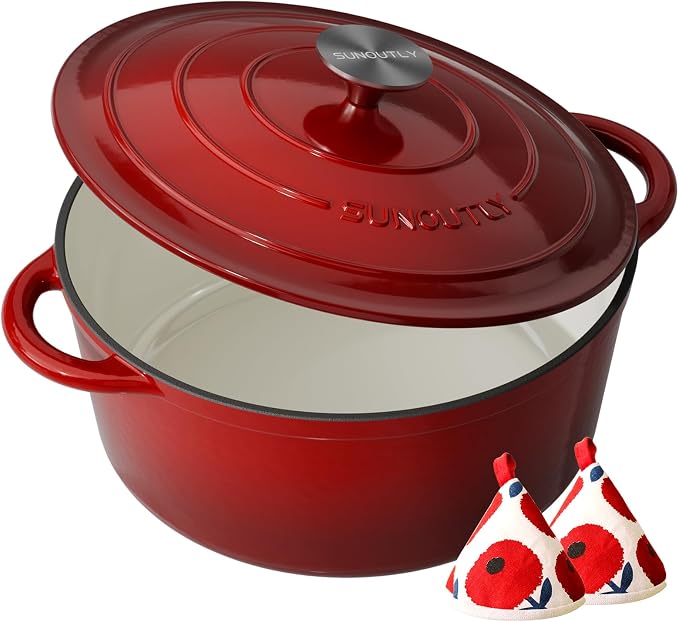 Enameled Cast Iron Dutch Oven by SUNOUTLY