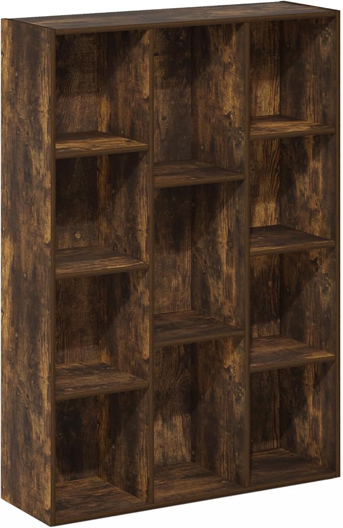 Furinno LUDER Book Shelf, 11-Cube Bookshelf, Reversible Bookcase, 9.4 x 29.1 x - Image 6