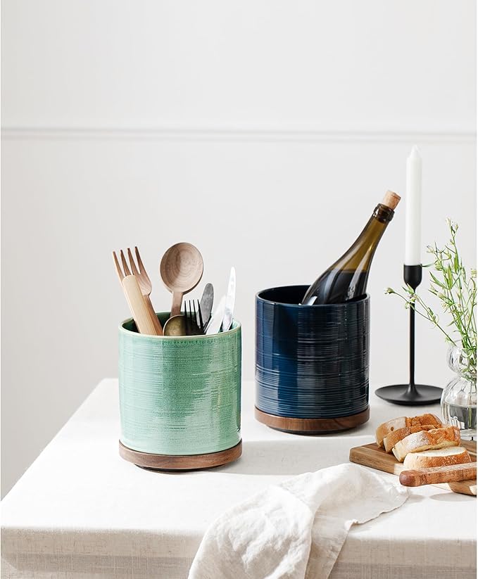 Utensil Holder, 360° Rotating Extra Large Ceramic Kitchen Utensil Holder - Image 6