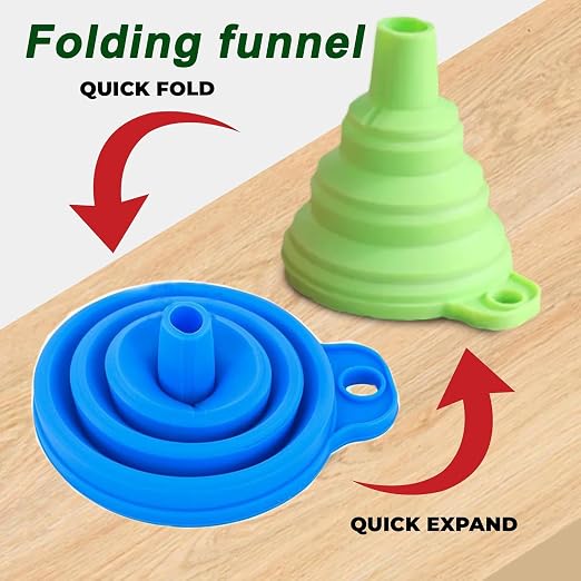 Kitchen Funnel Set of 3, Medium and Large, Kitchen Gadgets Accessories Foldable - Image 4