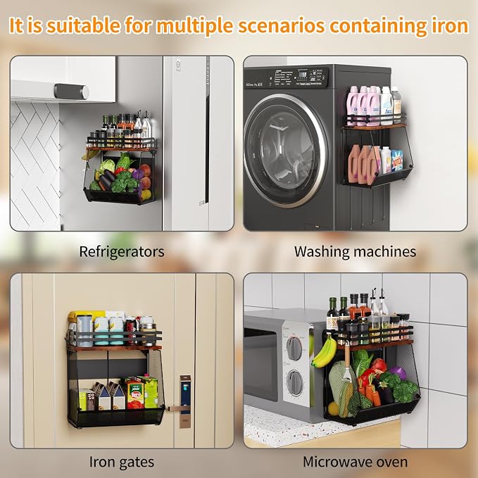 Magnetic Shelf for Fridge with Wood Lid - Image 5